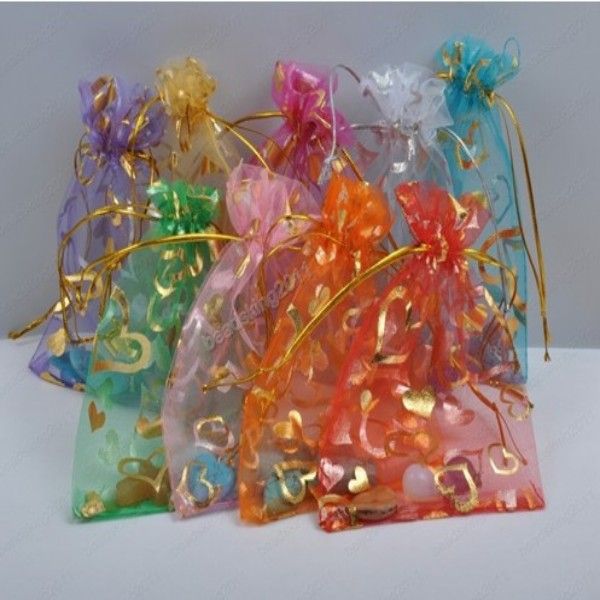 mix Jewelry Box Luxury Organza Jewelry Pouches Gifts Bags For Ring Wedding Party Favor Bags Pouch with sweet heart