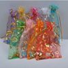 200PCS Mix Lot Smycken Box Luxury Organza Smycken Påsar Gåvor Väskor för Ring Bröllopsfest Favoritväskor Påse med sött hjärta