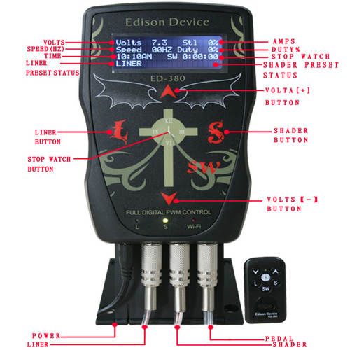 classical edison device ed380 digital tattoo power supply for classical edison device ed380 digital tattoo power supply for