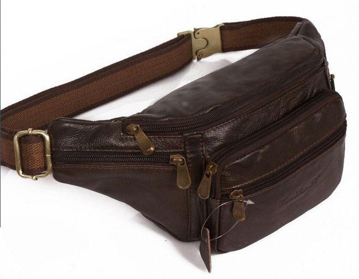 Leather Pocket Fashion Cellphone Waist Bag outdoor Casual Aslant Bag 23*14*8 cm Best cheap Bag free shipping