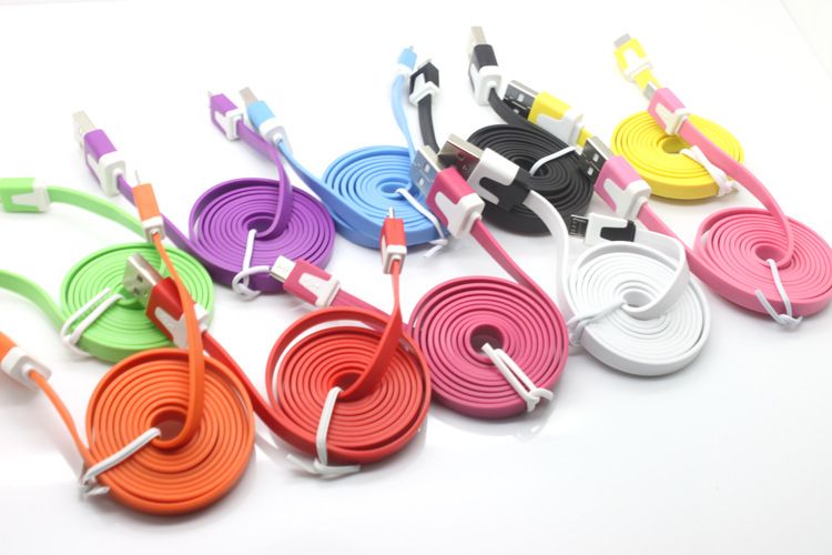 cheapest FLAT 1M 3FT LONG Noodle Flat Data cable flat Sync date charging micro USB V8 Cable Charger wire for ANDROID CELLPHONE to USA only