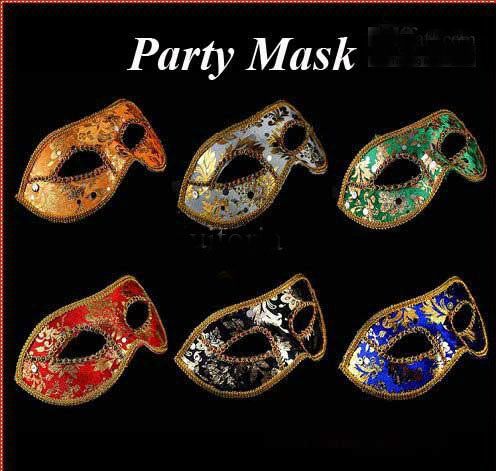 Halloween Masquerade Half Face Mask Man Venedig Italien Flathead Lace Bright Cloth Masks 