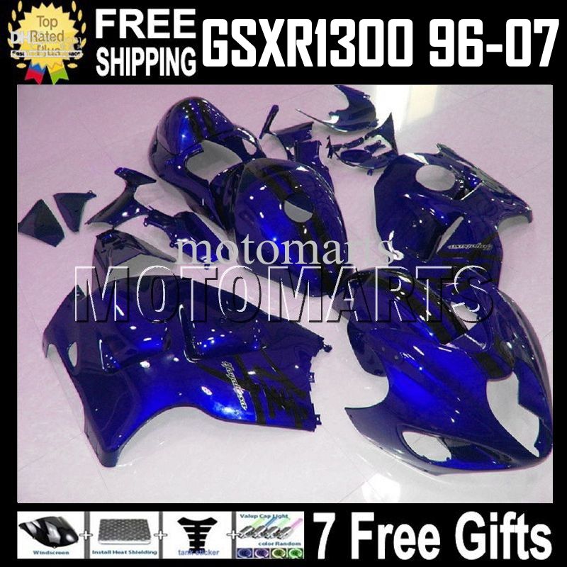 7Free gifts For SUZUKI Hayabusa GSXR1300 MT1641 GSX R1300 96 97 98 99 00 01 02 03 04 05 06 07 Dark Blue GSX-R1300 1998-2007 Full Fairing