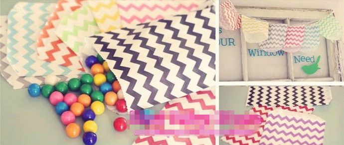 33 Дизайн Middy Bitty Flat Paper Craft Bags Gift Sags Сумки для вечеринки бумага для бумаги Chevron Creat Craft Paper Sagn