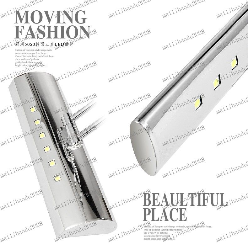 LLFA90 40 cm 5 W Lanhome LED Breve moderno in acciaio inossidabile Specchio bagno Armadietto specchio Lampada cosmetica Luci Illuminazione