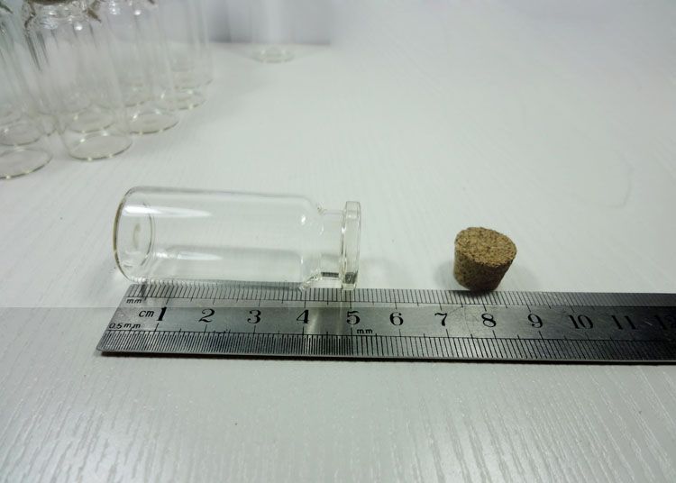 100X Clear Glass Bottle Of Wishes Vials With Wood Cork 50MMX22MMX14MM Drop Shipping