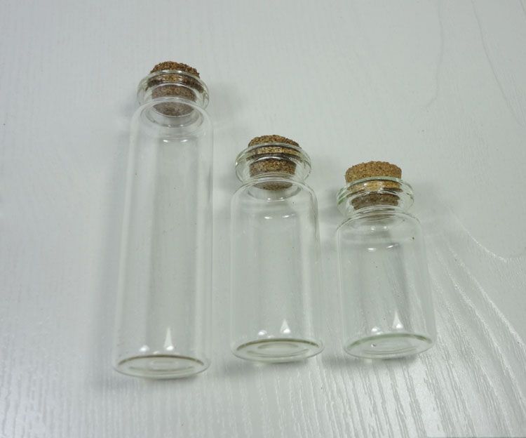 Bottiglia di desiderio di 50x22mm, bottiglia del pendente Bottiglie di vetro trasparenti vuote del sughero # Z01 SPEDIZIONE GRATUITA