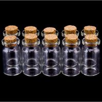 Wholesale 100X Clear Glass Bottle Of Wishes Vials With Wood Cork MMX22MMX14MM Drop Shipping