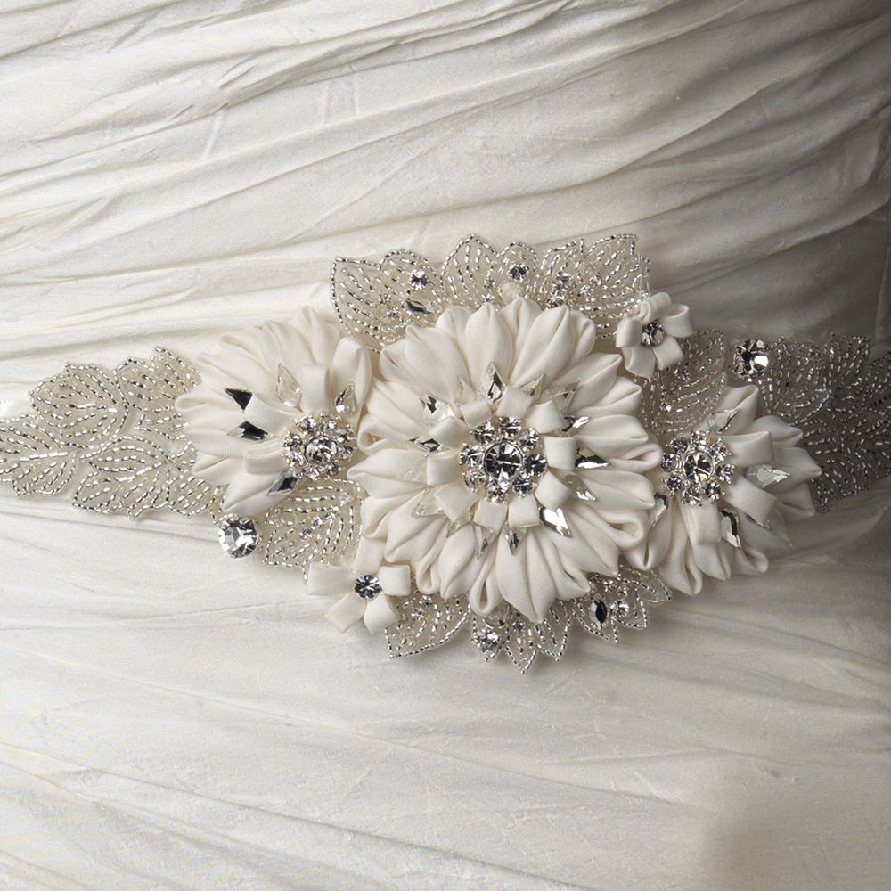 flower sash for wedding dress