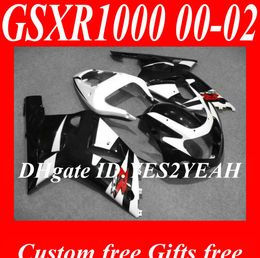 Fairings set for 2000 2001 2002 SUZUKI GSXR1000 GSX R1000 K2 00 01 02 GSXR 1000 white black Fairing body kit SM60