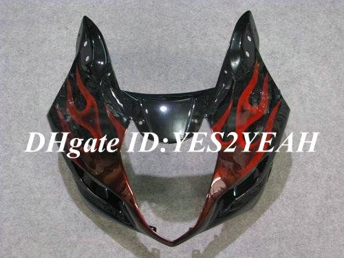 7 gåvor !! MOTOCYCLE FAININGS FÖR 2003 2004 SUZUKI GSXR1000 GSX R1000 K3 03 04 GSXR 1000 R1000 Red Flames Gloss Black Fairing LK70