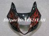 7ギフト！ Motocycle Fairings for 2003 2004 Suzuki GSXR1000 GSX R1000 K3 03 04 GSXR 1000 R1000赤い炎光沢ブラックフェアリングLK70