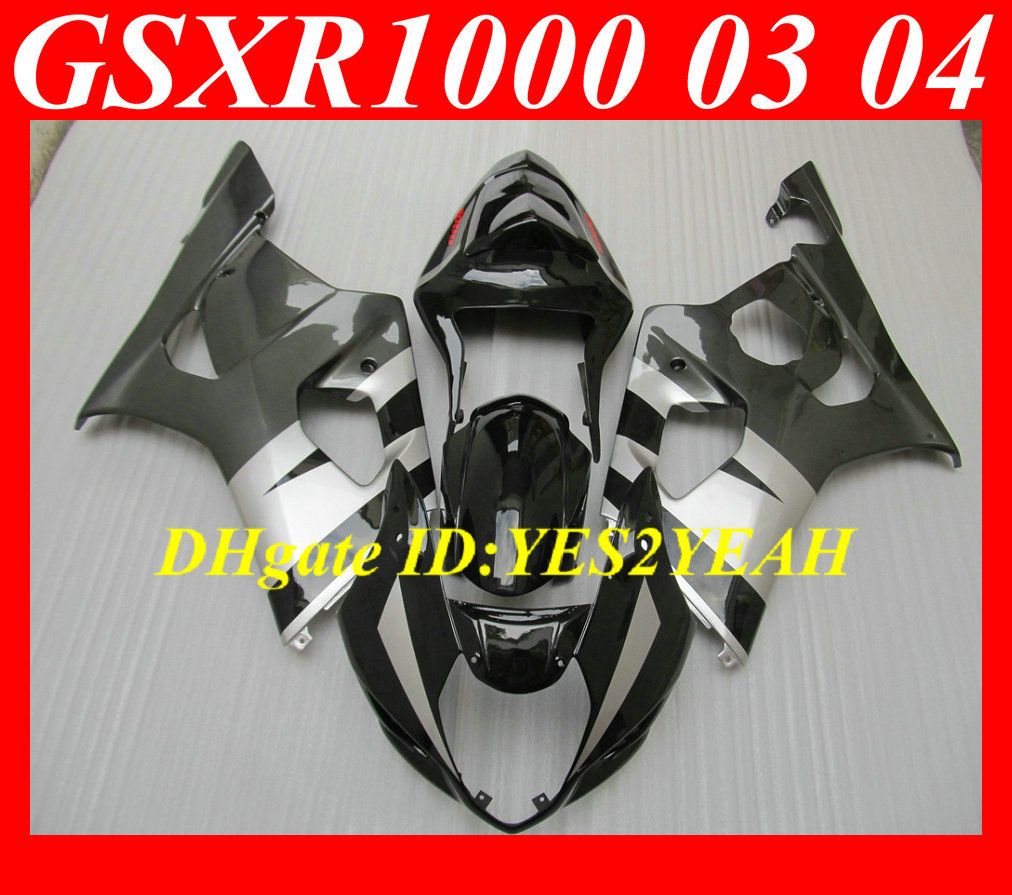 Kit de carenagem para 2003 2004 SUZUKI GSXR1000 GSX R1000 K3 03 04 GSXR 1000 preto Carenagem de borracha para carroceria lk84