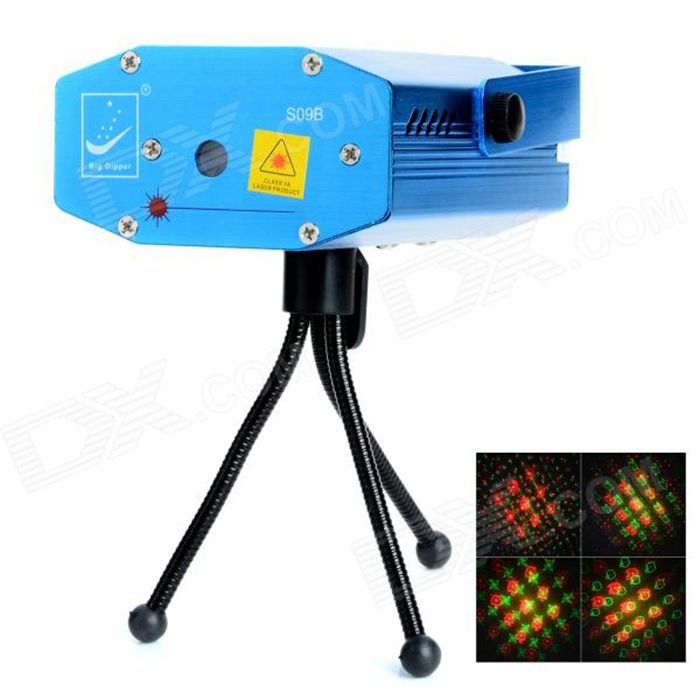 Mini Laser Stage Lighting S09B Mini Red / Green 4 In 1 Moving Party