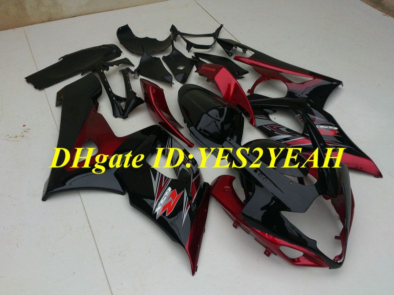 Fairings المحددة لعام 2005 2006 سوزوكي GSXR1000 GSX R1000 K5 05 06 هيكل السيارة GSXR 1000 R1000 طقم أسود أحمر + هدايا mg72