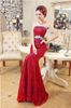 Floor Length Sparkling Sweetheart Shinning Beaded Crystals Split Blue and Red Lace Mermaid Prom Dresses Evening Gowns