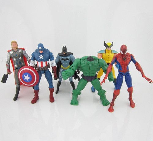 Avengers Super Hero Action Figures Hulk Spiderman Thor Batman Wolverine