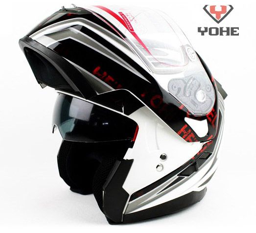 2019 New Yohe unpape twarz Kask motocyklowy YH953 Podwójny soczewki Przewijaj kaski motocyklowe wykonane z ABS PC Visor2805181
