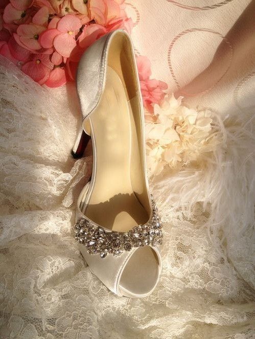 Womens Satin Rhinestone Peep Toes Platform Pumps Wedding Evening Party High Heels Sandals Shoes Lady Formal Dress Shoes 