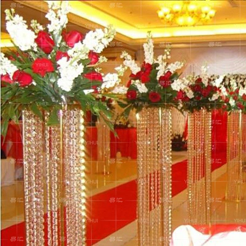 Pilar de cristal para passarela de casamento, pilar de cristal de decoração de casamento