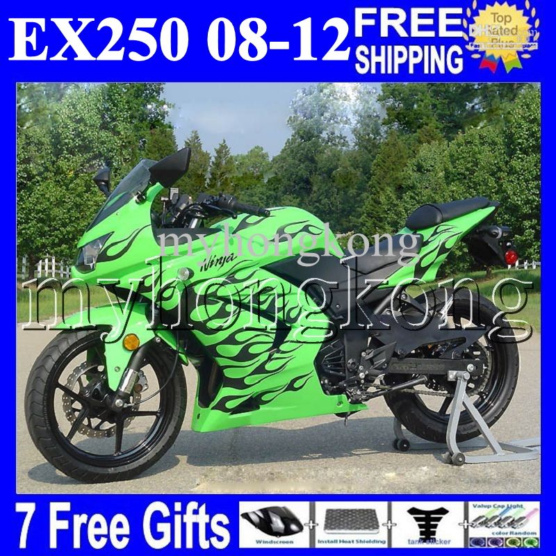 7 Free gifts Green black For YAMAHA FZ6R 09-12 FZ 6R FZ-6R 09 10 11 12 CMF1200 FZ 6 R Green 2009 2010 2011 2012 High Quality #1 Fairing Kit