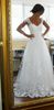 Gorgeous Sexy Country Style Beach Wedding Dresses A line Lace Appliques Cap Sleeves Spring Summer Tulle Bridal Gowns with Sweep Train