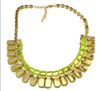 idealway New Arrival European Style Gold Plated Fluorescent Color Resin Rhinestone Choker bread Necklace