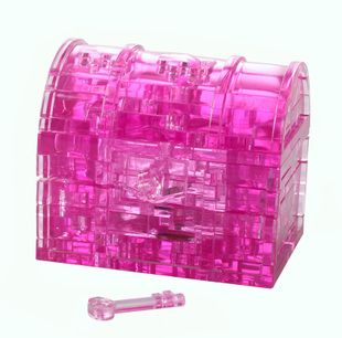 Puzzle 3D in cristallo 3D con scatola del tesoro, 47 pezzi