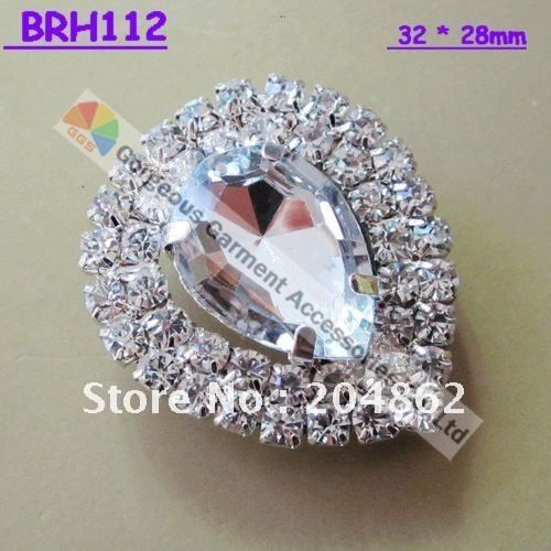 Free shipping, 20pcs/lot Teardrop Arylic crystal rhinestone brooch in sliver crystall shiny pins For Wedding Garment Browband Costume decora-image-167518985
