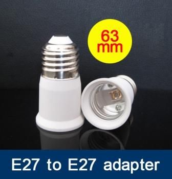 100pcs/lot E27 to E27 Extension Converter Adapter Led Halogen CFL light bulb lamp E27 extension adapter