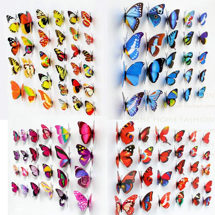 6 cm 아름다운 나비 냉장고 자석 귀여운 나비 핀 결혼식 호의 100 개/몫 fm013