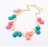 New Arriva Korean Style Gold Plated Alloy Colorful Resin Drop flower Choker Necklaces mix colors