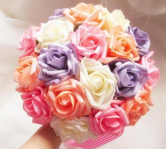 Buquê de rosas de espuma de simulação artificial de alta qualidade, buquê de noiva, dama de honra, bola de flores românticas para casamento, dia dos namorados0396116981