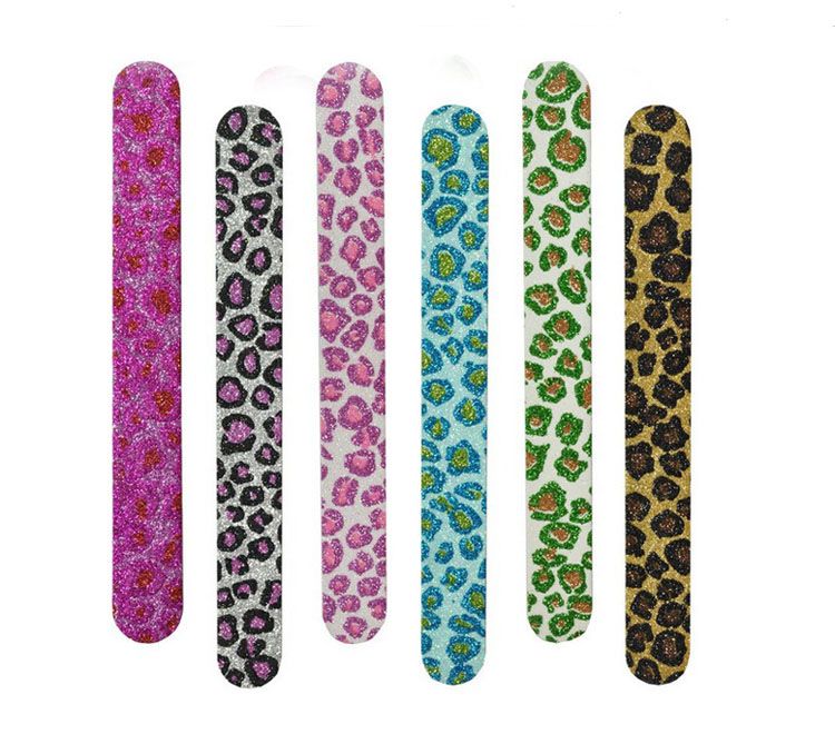 1000X Best Nail Files Debra Lynn Glitter Animal Print Nail file buffer 180/180 