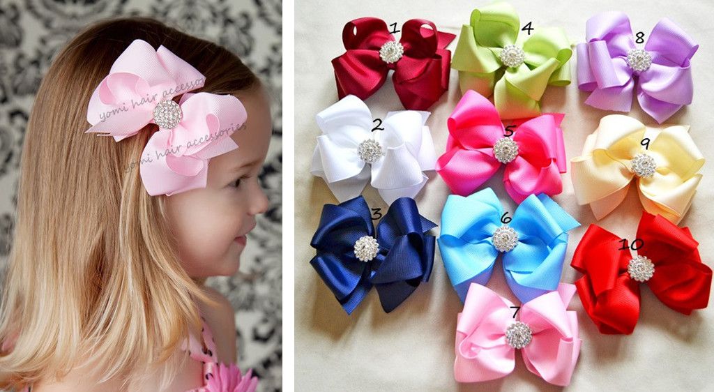 4 Pinzas Para El Pelo De Lazo Con Diamantes De Imitación De 4 Pinzas Para El Pelo De Lazo Con Diamantes De Imitación De