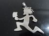 Free ship! 1pcs silver stainless steel 2'' large hatchetman charms pendant free chain Crazy clown jewelry Posse Twiztid