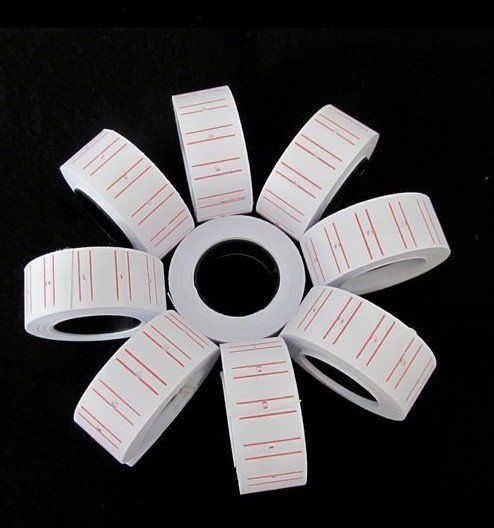 20 Rolls setPrice Label Paper Tag price tags Tagging Pricing For MX-5500 Labeller Gun White /roll set