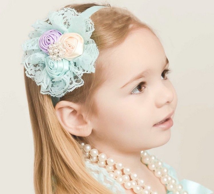 12pcs Baby Girl Headbands Chiffon Flower Lace Band Hair Accessories for Newborns