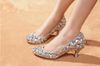 Bruiloft Sparkly Glitter Hoge Hakken Voor Prom Rhinestone Trouwschoenen Bruids Schoenen Midden Heel Vrouw Mode Jurk Schoenen Gratis Verzending