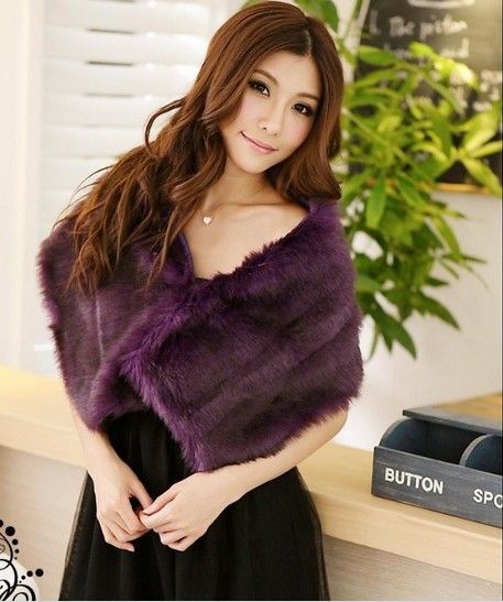 Beautiful Bead Faux Fur Free size Wedding Bridal Wrap Shawl Retail Party Accessory Fur Wrap Shawl