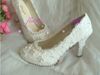 Sexig Lace Platform High Heels Clubs Round Toe Pumps Klänning Skor Bröllop Bröllop Skor Kvinna Plus Storlek Skor