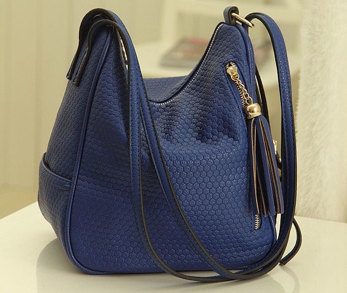 Cheap Designer Hobo Bag Pu Leather Vintage Blue Color Tassels 2014 ...
