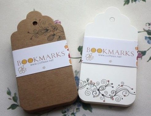 Scallop Lege Cardstock Prijs Swing Tag, Retro Gift Hang Tag, Kraftpapier Gift Card Tag Bookmark Label Hang Tag KD1