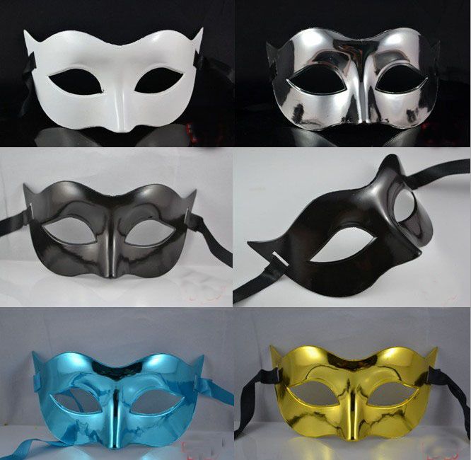 Herenmasker Halloween Masquerade Maskers Mardi Gras Venetiaanse dansfeest Gezicht Het masker Gemengde kleur # 3702