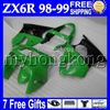 7gifts CustomFor KAWASAKI Green black ZX6R 98-99 ZX-6R ZX-636 98 99 ZX 6R 636 6 R MK#604 green black Bodywork ZX636 1998 1999 Fairing