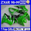 7gifts CustomFor KAWASAKI Green black ZX6R 98-99 ZX-6R ZX-636 98 99 ZX 6R 636 6 R MK#604 green black Bodywork ZX636 1998 1999 Fairing