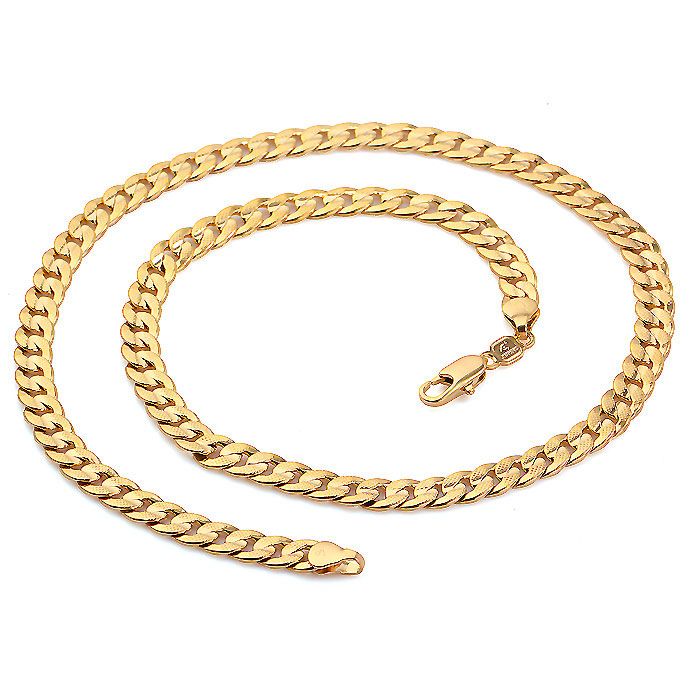 Mode varumärkenclassics män 14k solid guldkristall spänne kubansk länk kedja real plated curb halsband guld är ca 30% eller mer