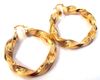 Boucles d'oreilles créoles pour femmes, en or jaune 14 carats, Big ed, 100% or véritable, non solide, pas d'argent, 227i