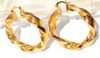 Boucles d'oreilles créoles pour femmes, en or jaune 14 carats, Big ed, 100 or véritable, pas solide, pas d'argent5953987