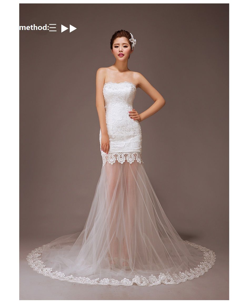 NEW Arrival ! 3 wearing of clothes methods detachable wedding dress A Line High Quality Bridal Strapless Lace Tulle Summer Wedding Dresses